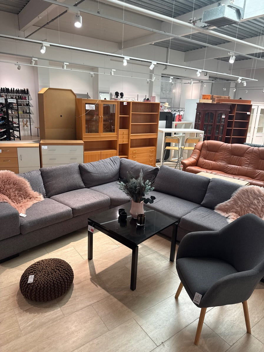 Vinkel sofa grå