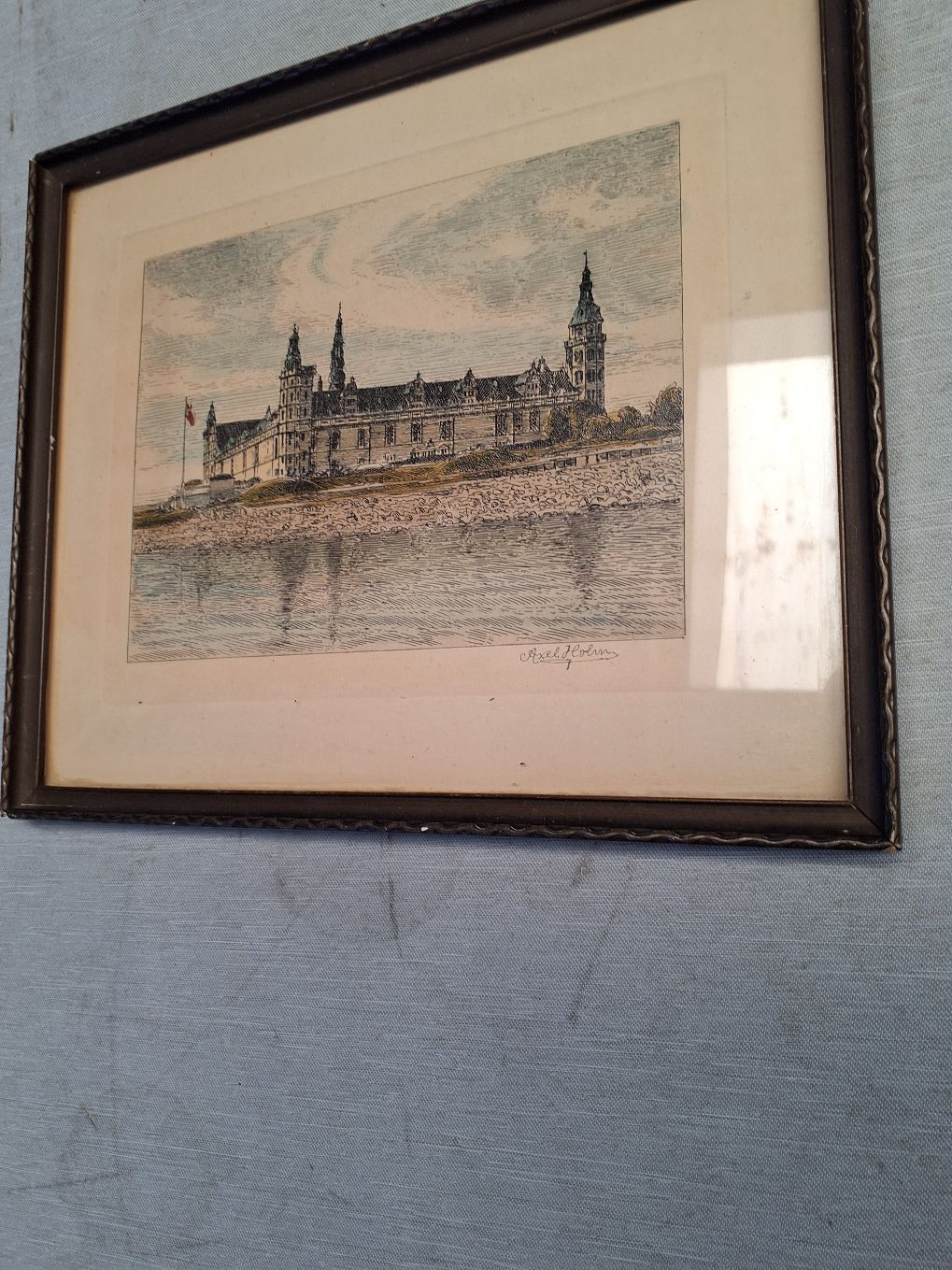 Aksel Holm-Radering af Kronborg slot