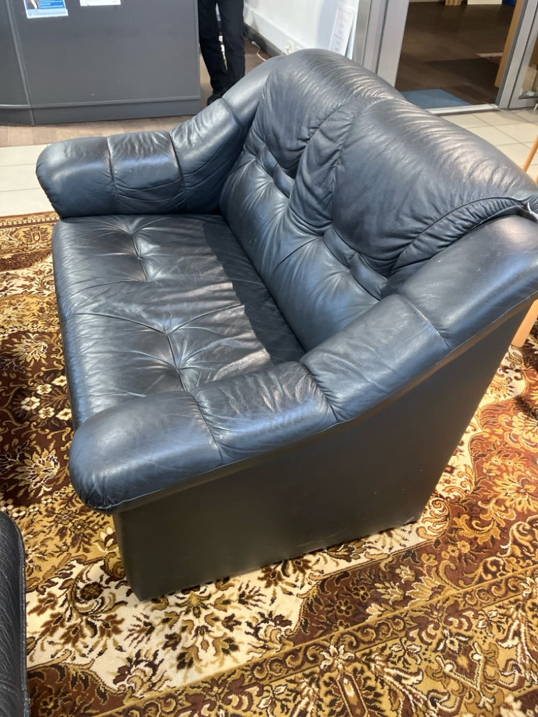 Lædersofa sort