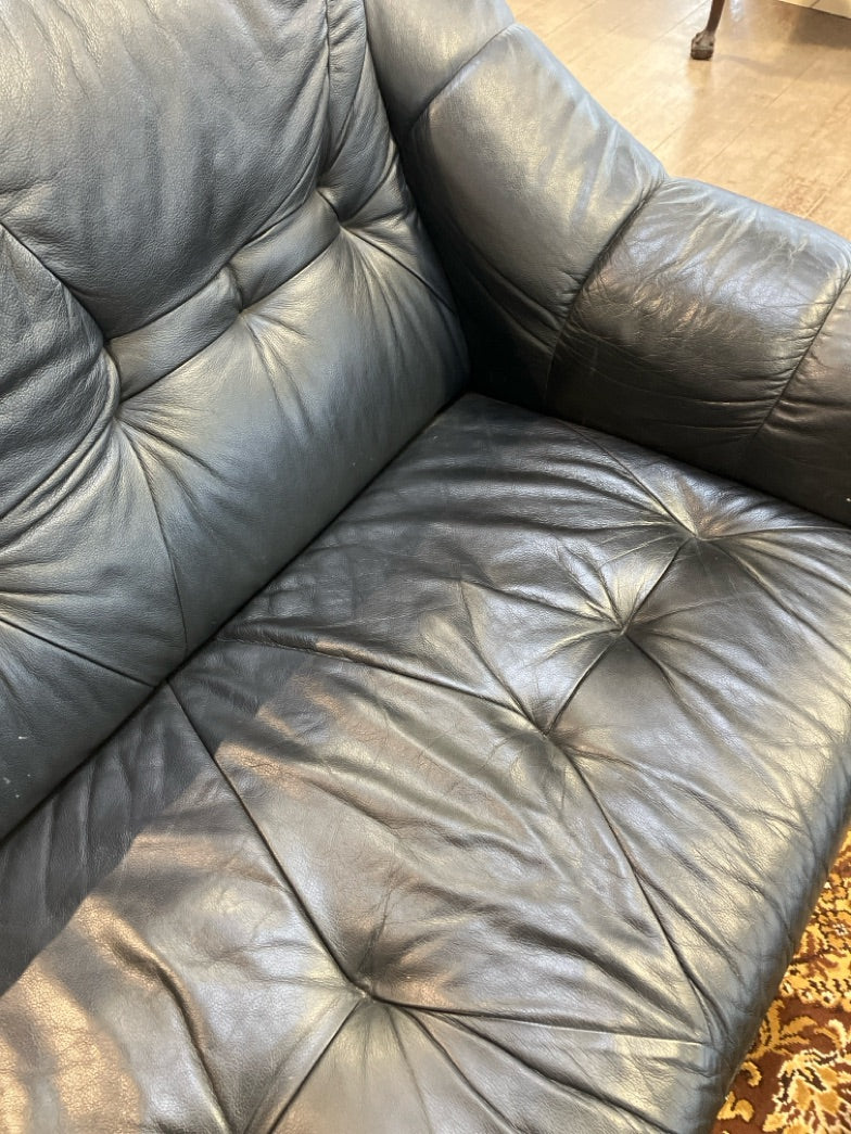 Lædersofa sort