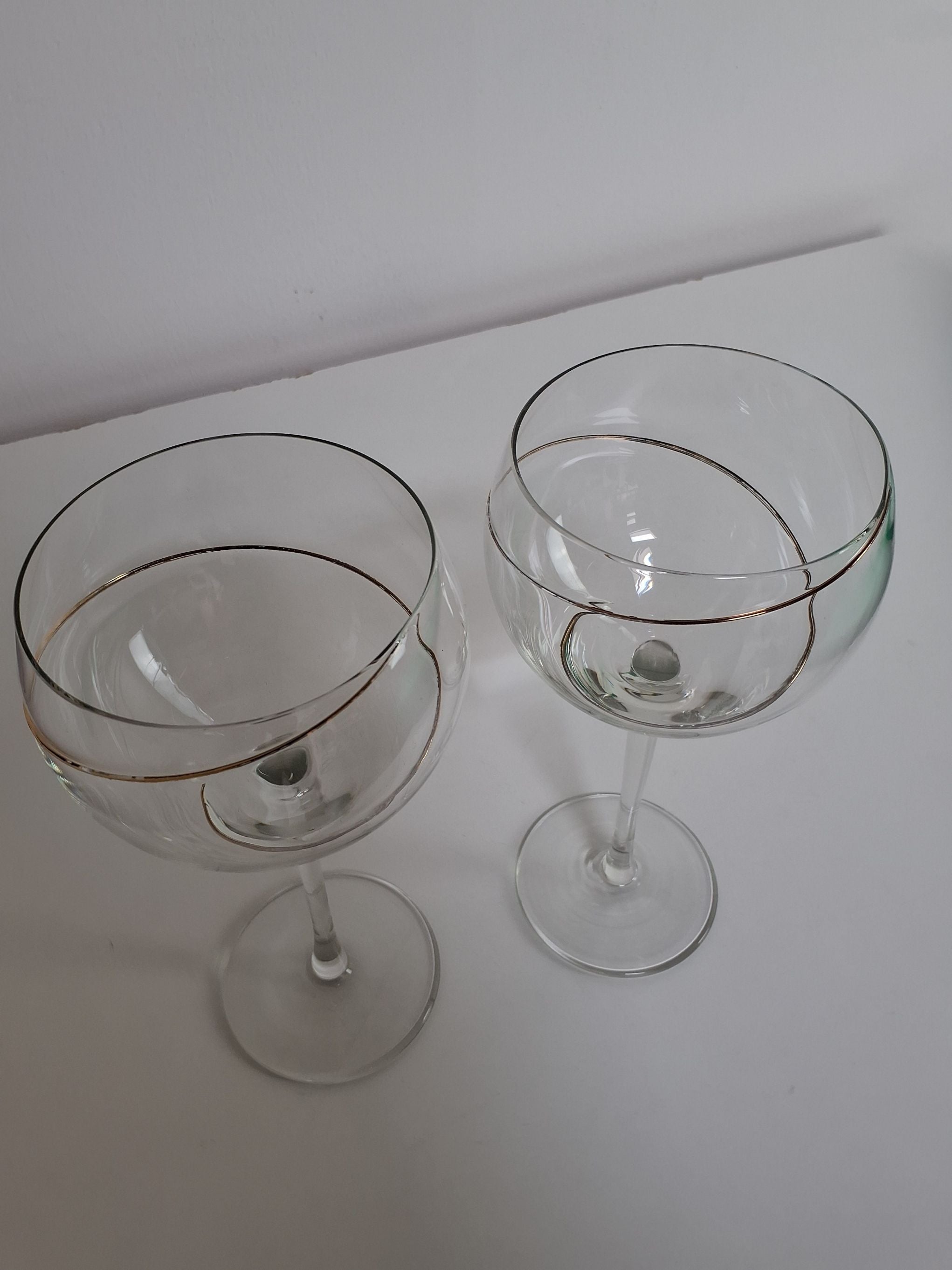 2 stk Bourgogne guld spiral vin glad