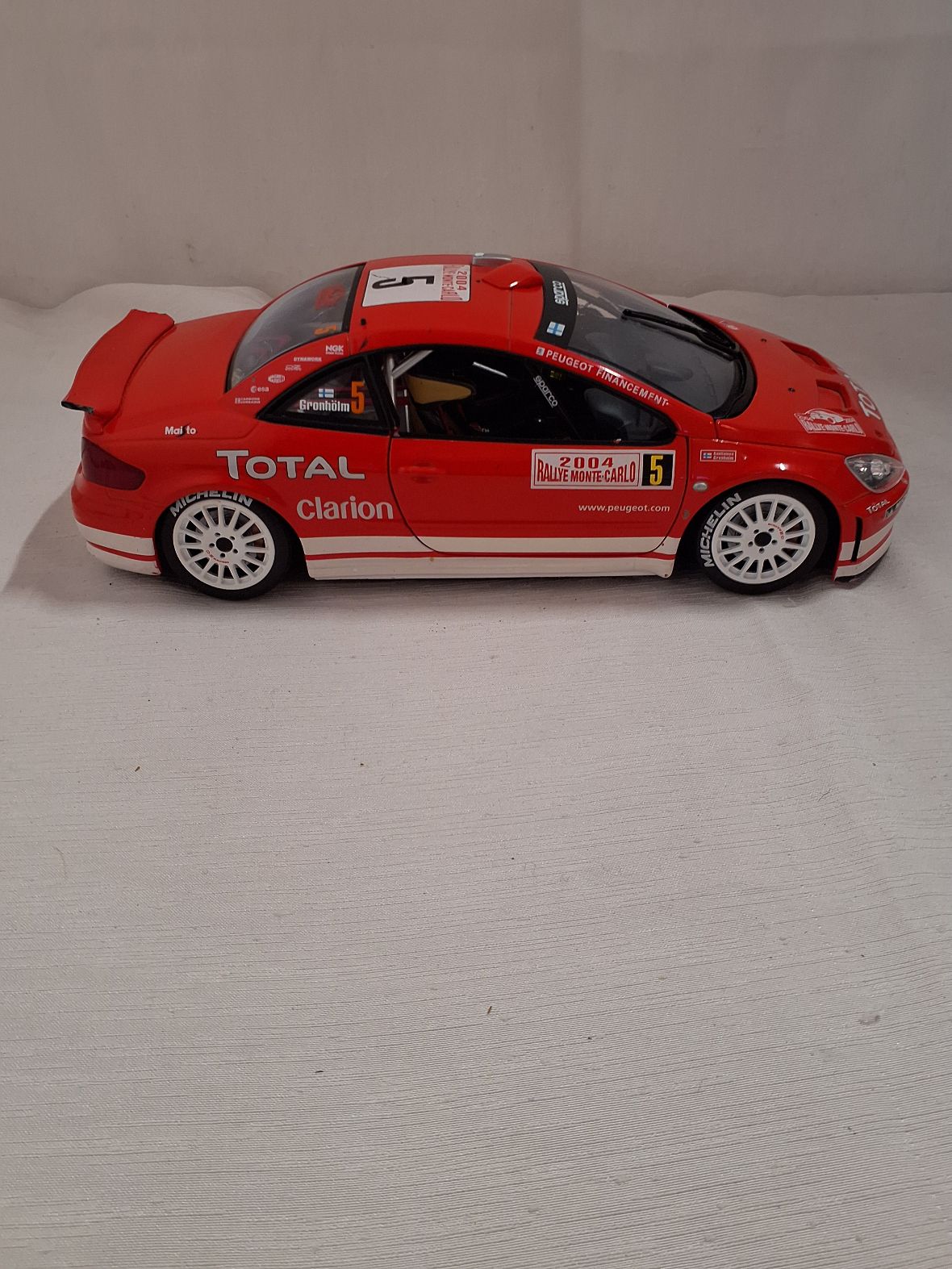 Modelbil, rød Peugeot 307 wRC