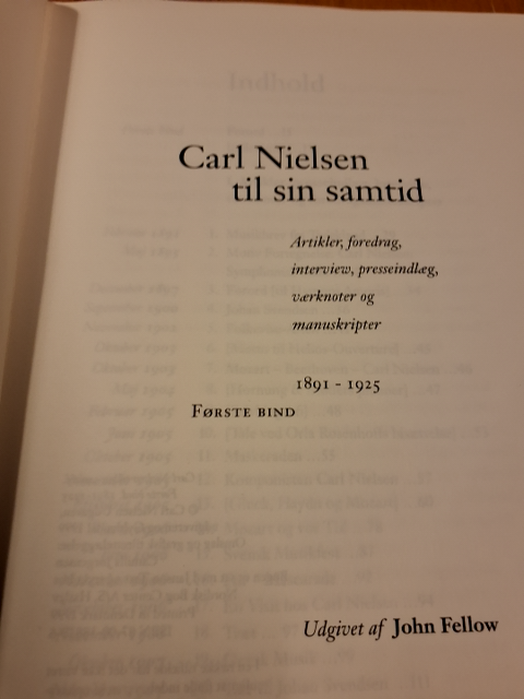 Carl Nielsen  til Sin samtid Bind l, ll. lll