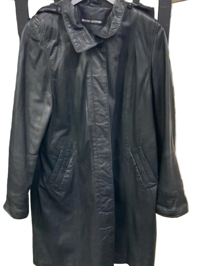 Broch Leather lang jakke
