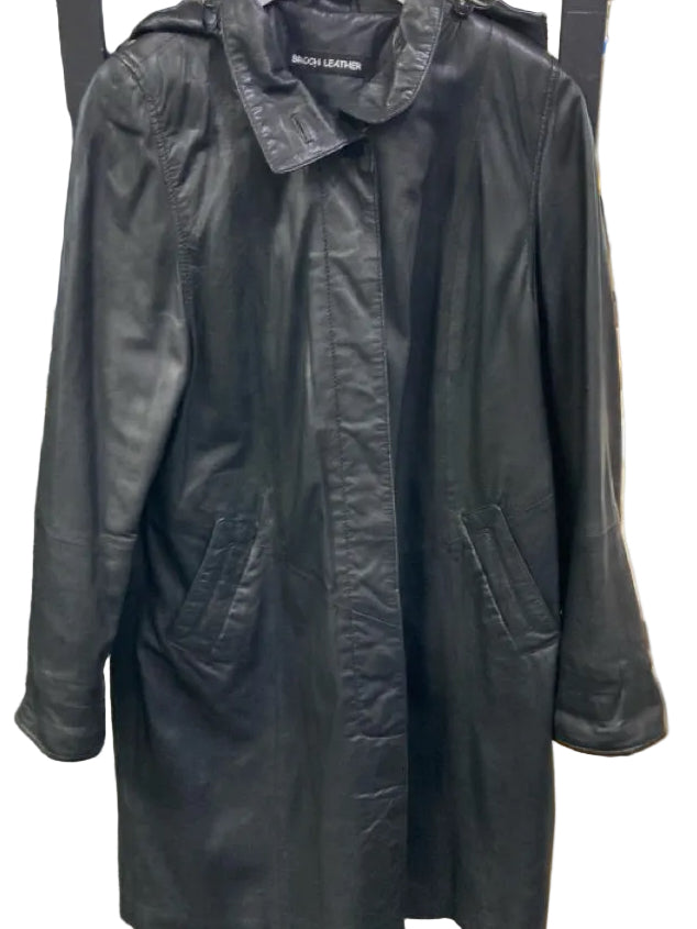 Broch Leather lang jakke