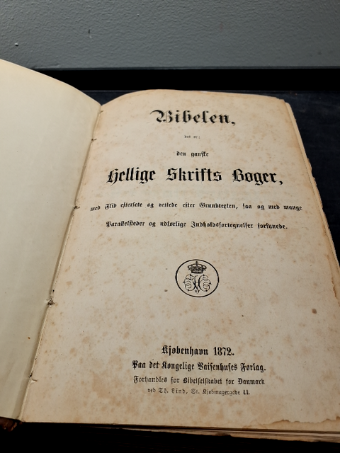 Biblen, København 1872, På det Kongelige  Vajsenhuses Forlag