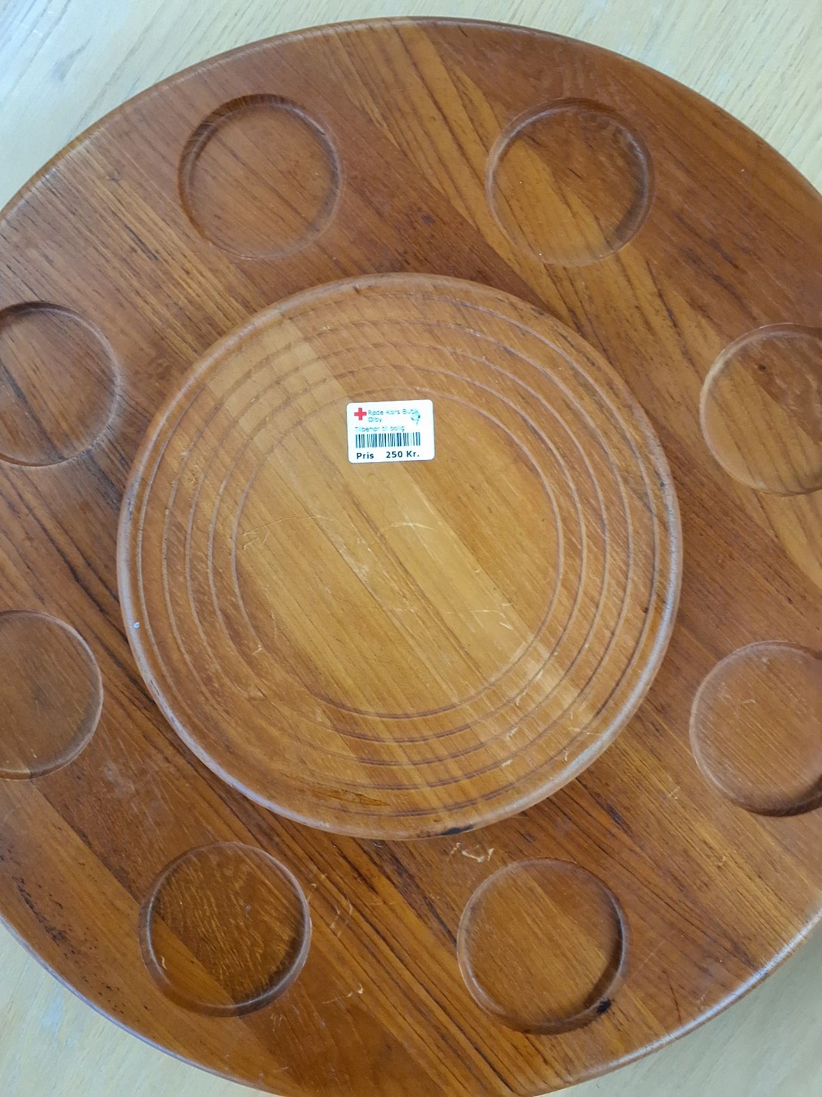 Rund drejbar serveringsbakke