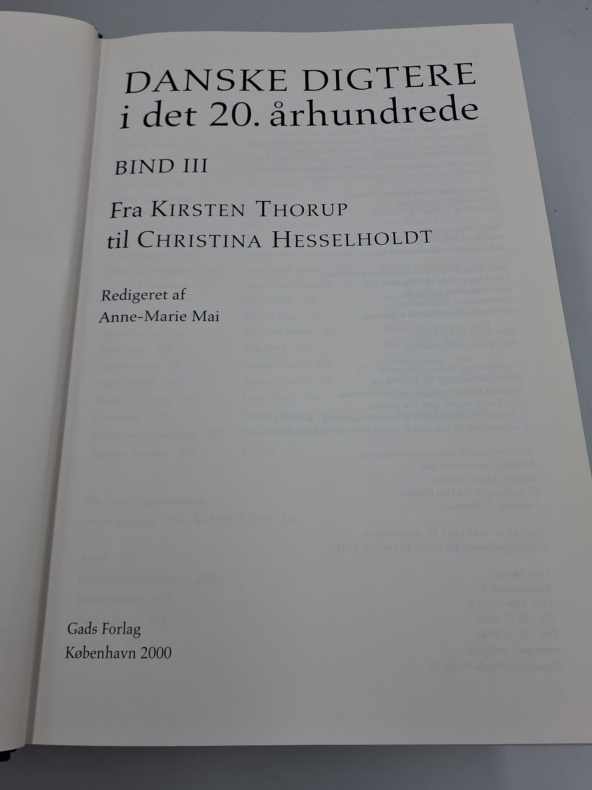 Bog: Danske Digtere i det 20. Århundrede, bd I, II, III