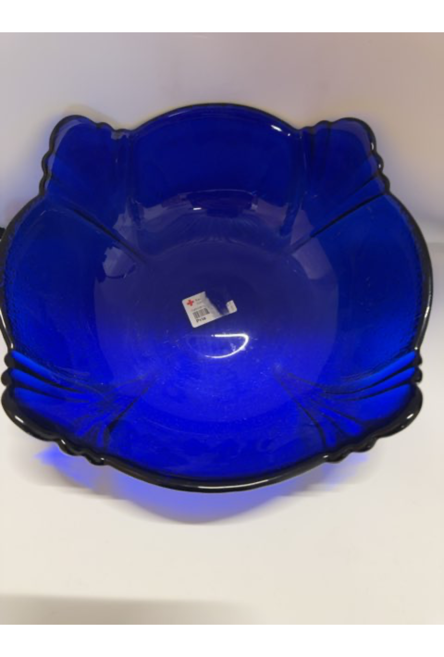 Glas skål i blå