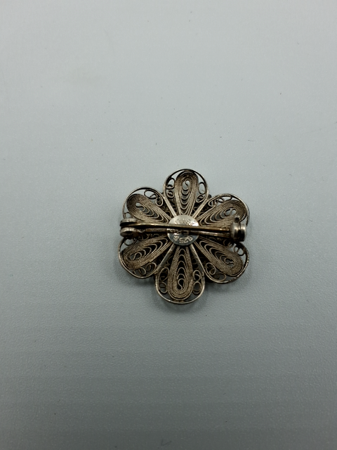 Vintage Broche i Sterling sølv Filigran blomst