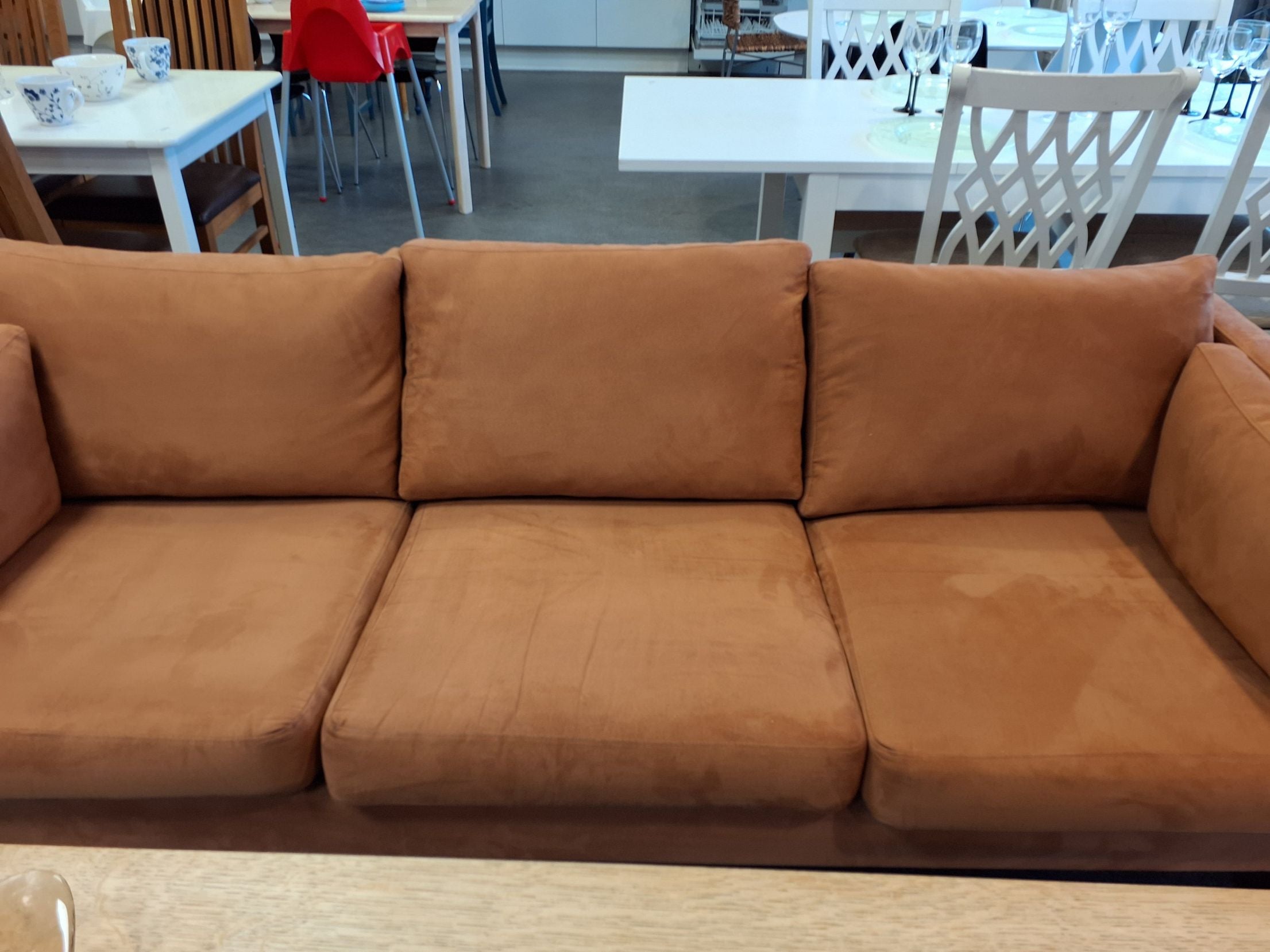Cognac farvet 3 pers sofa