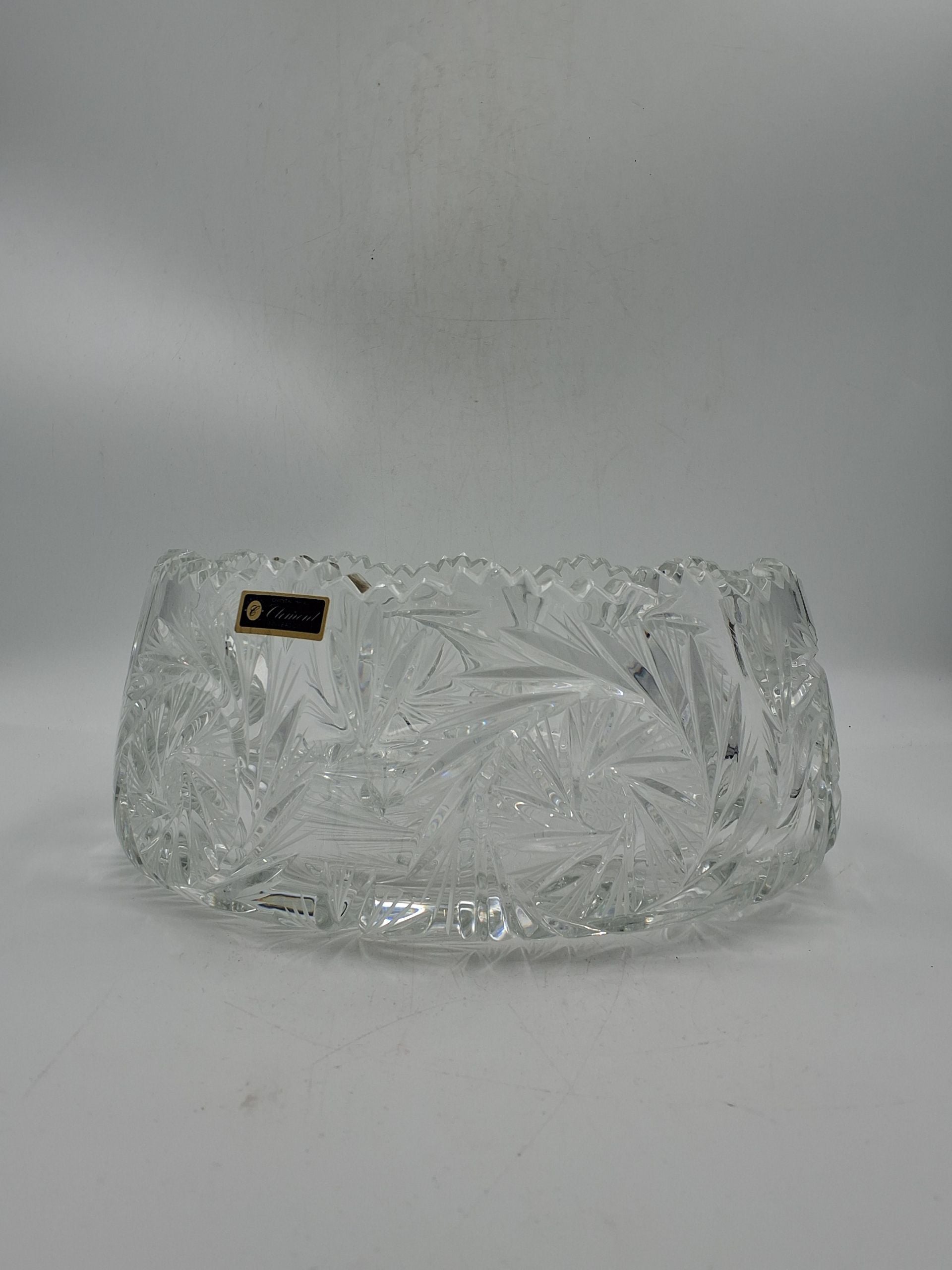 Håndskåret krystal skål