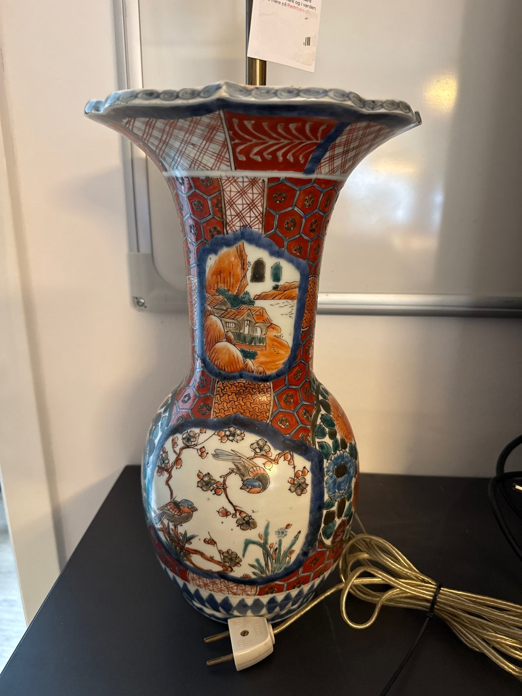 Imari bordlampe fra 1830'erne