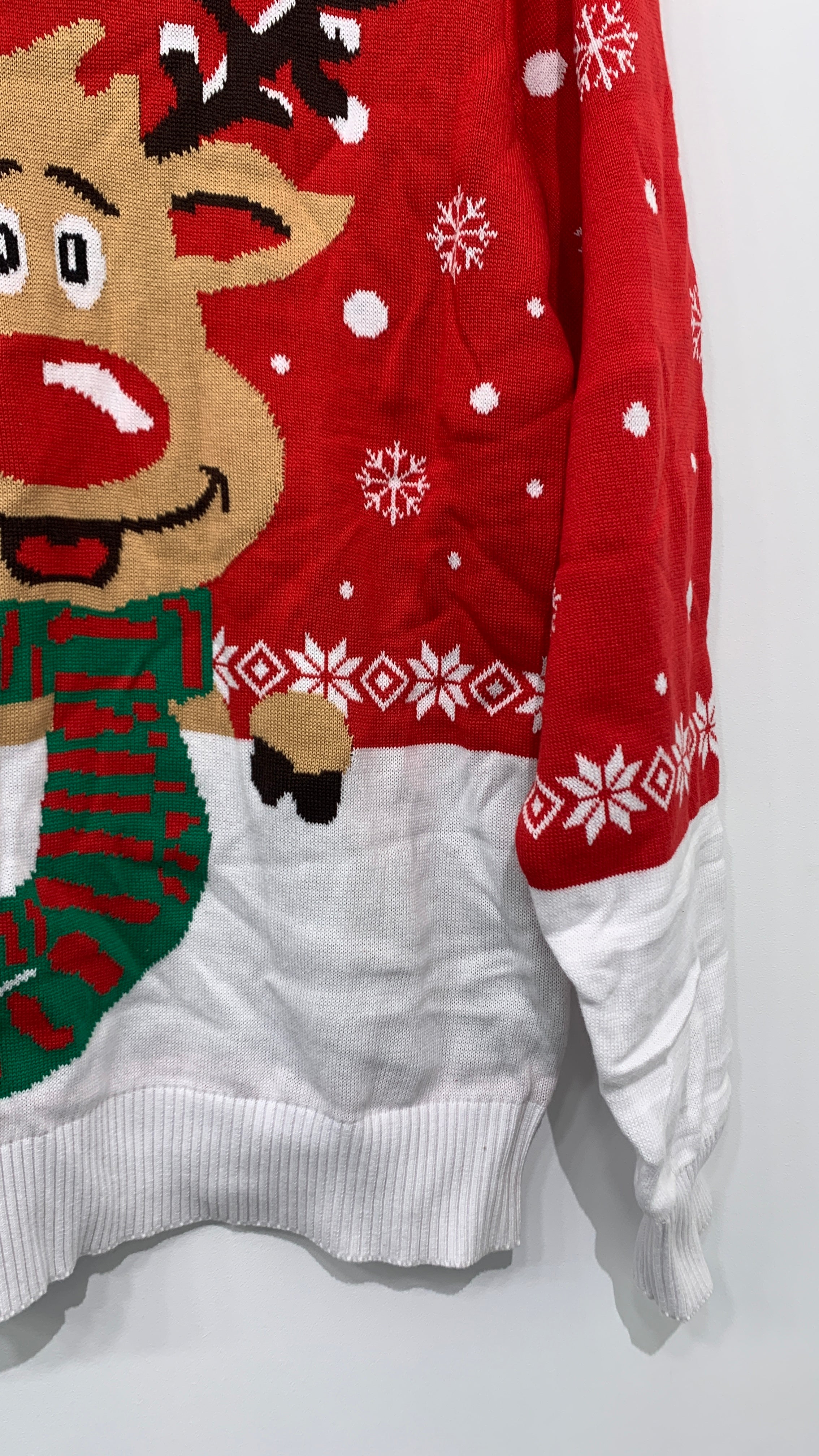 Julesweater med rensdyrmotiv (M)