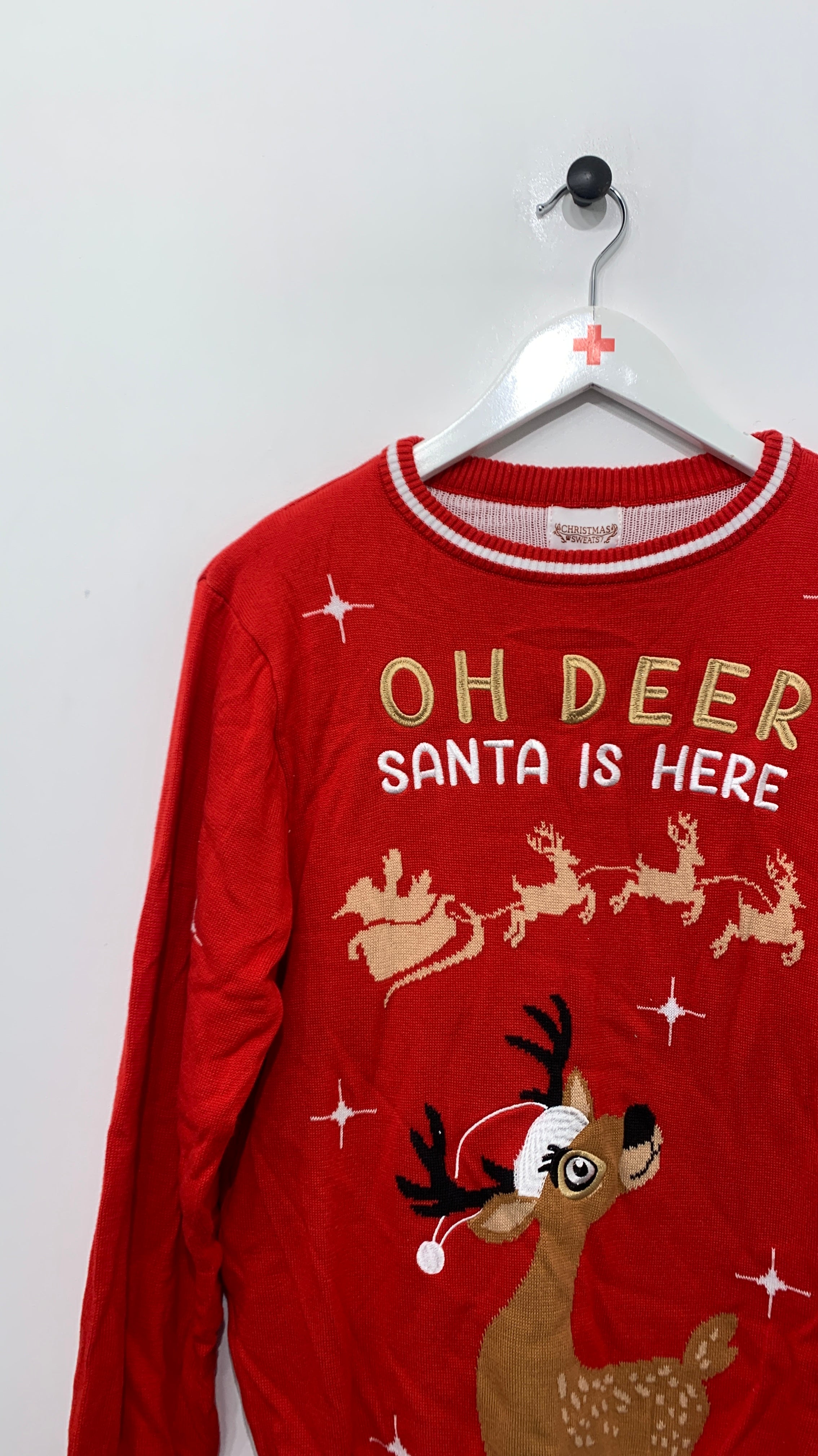 Rød Julesweater (M) (Aldrig brugt)