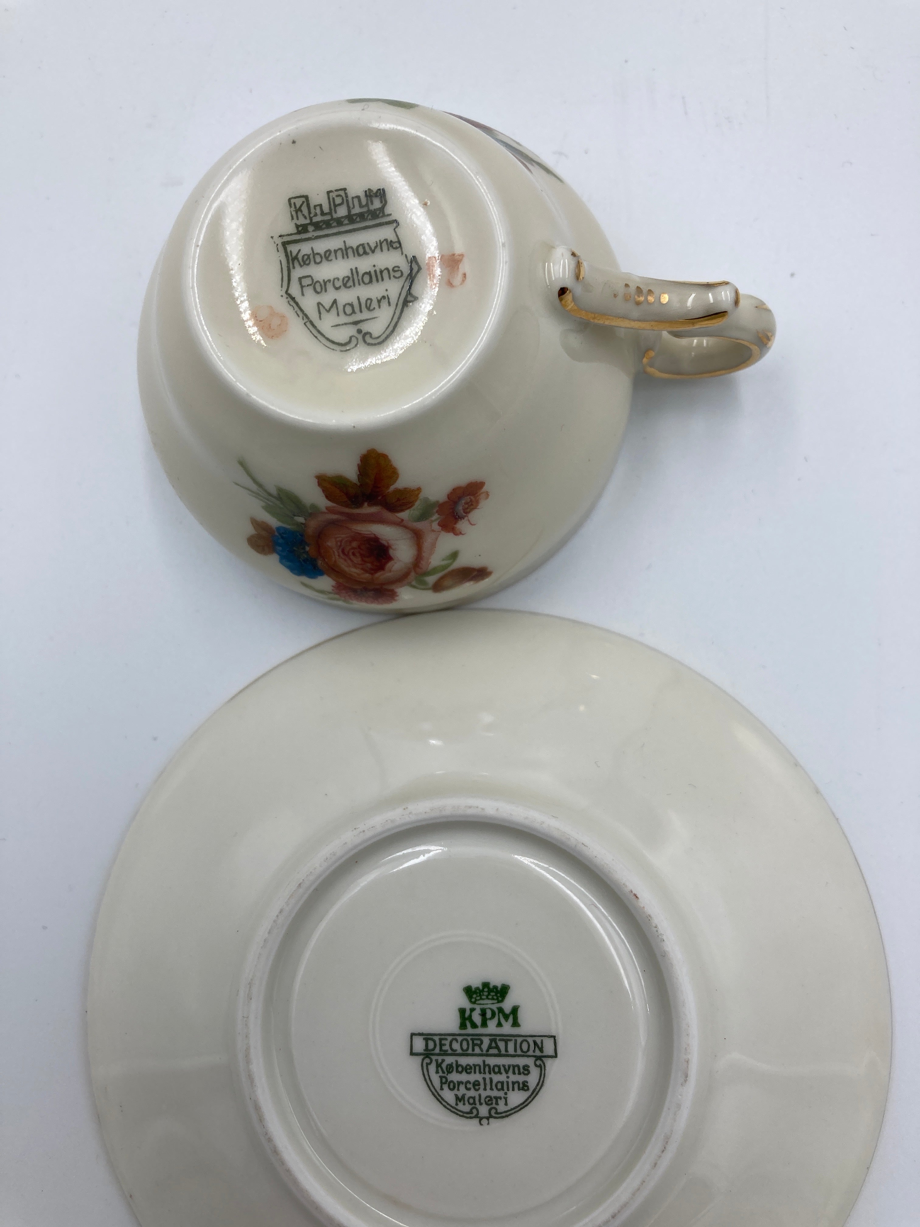 Kop og underkop sæt - Københavns Porcelains Maleri