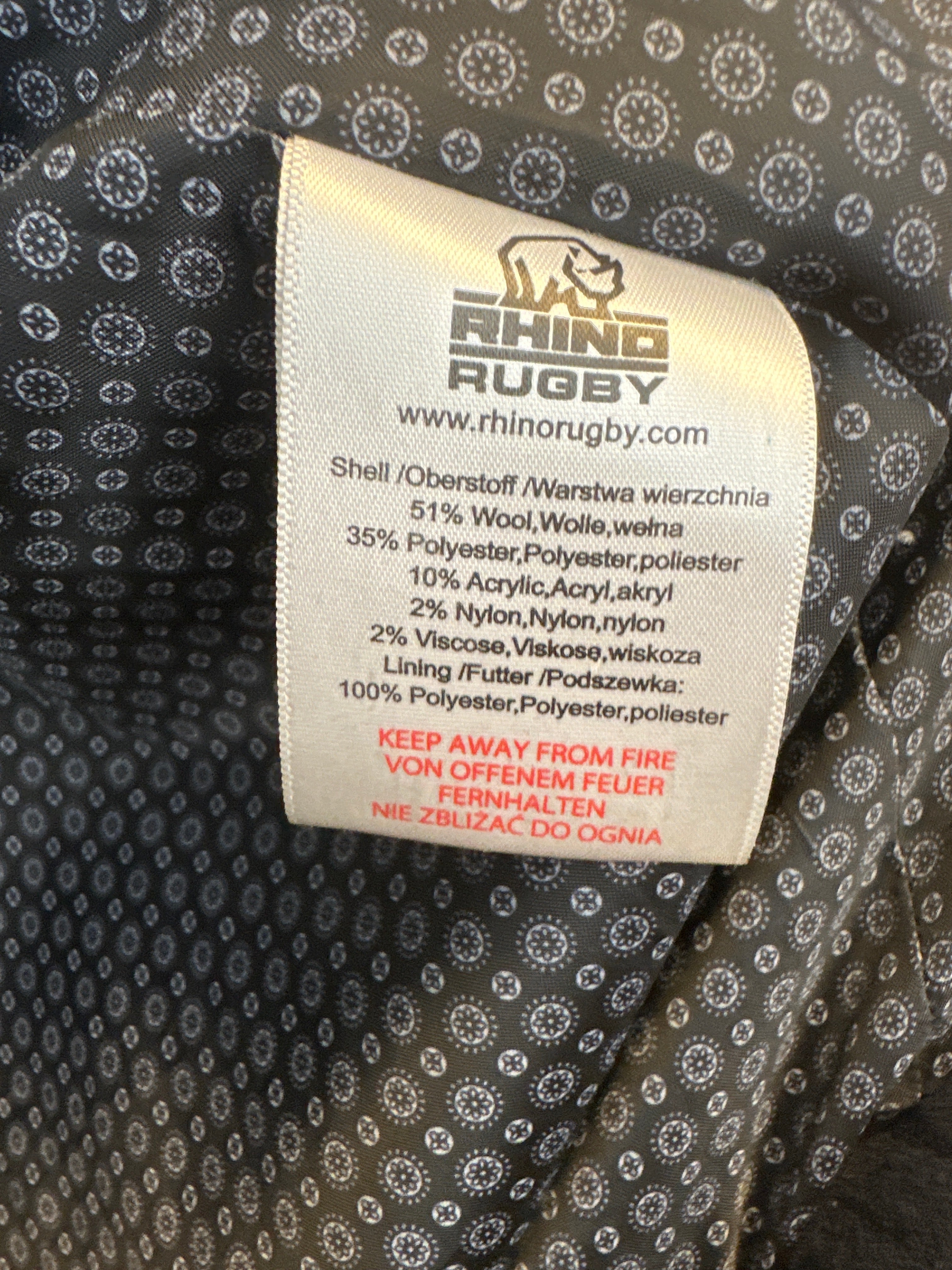 Rhino Rugby uldfrakke