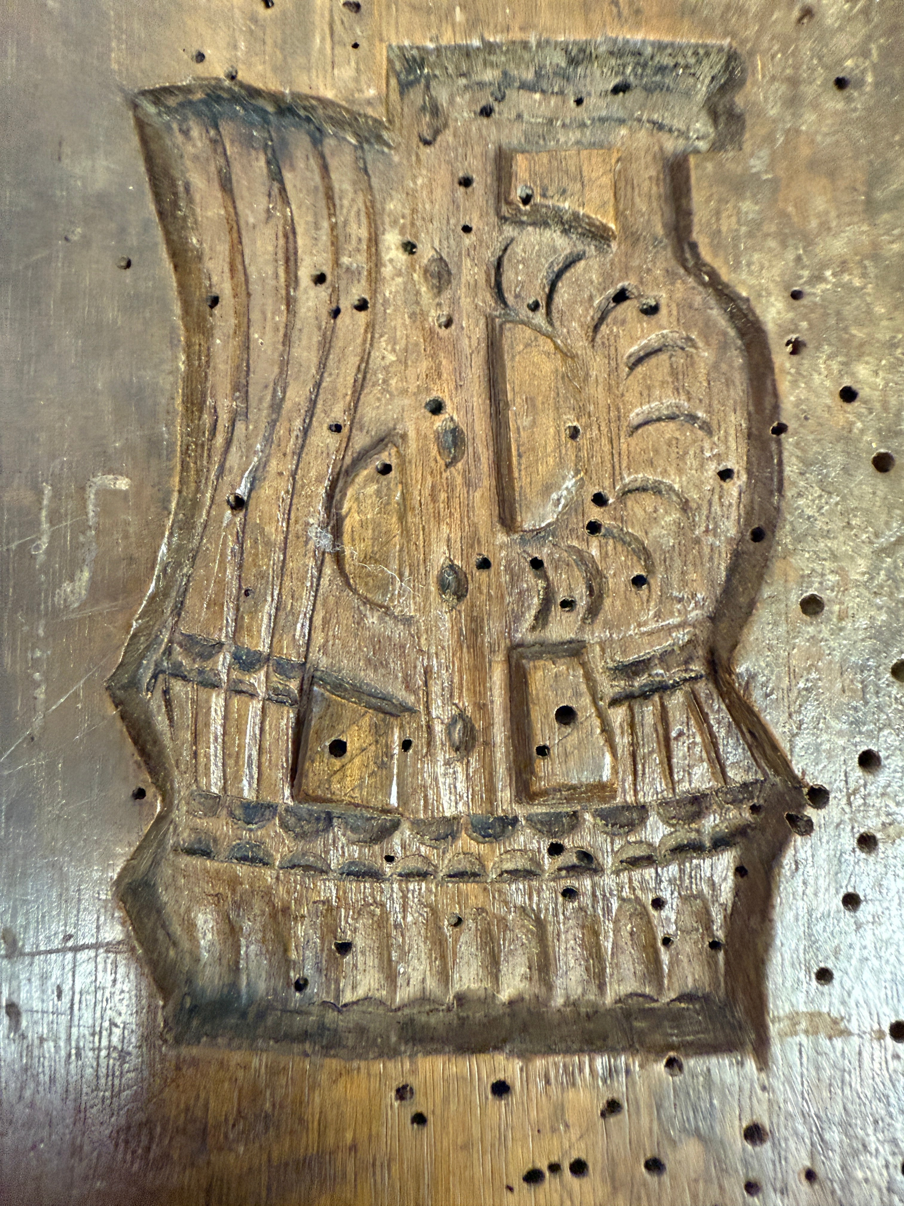 Hollansk bageform i træ, antik