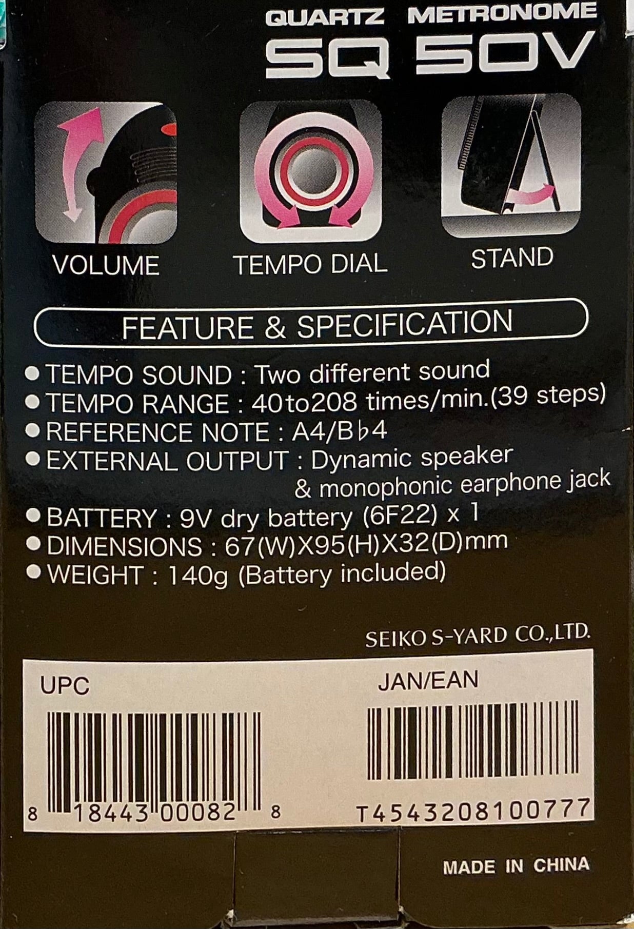 Musikinstrumenter - Quatrz Metronome Seiko SQ 50V