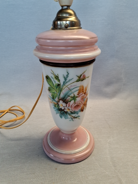 Vintage opalglas bordlampe