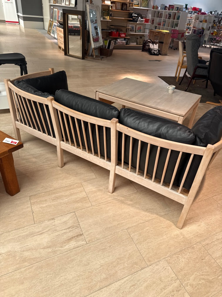 Lædersofa m. Træstel