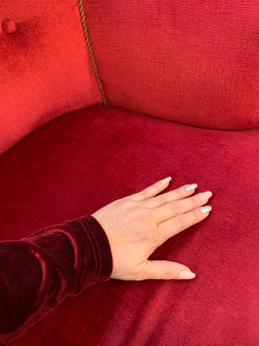 Sofa sæt, 2 dele i velour med gode detaljer