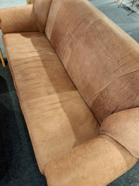 Brun lædersofa