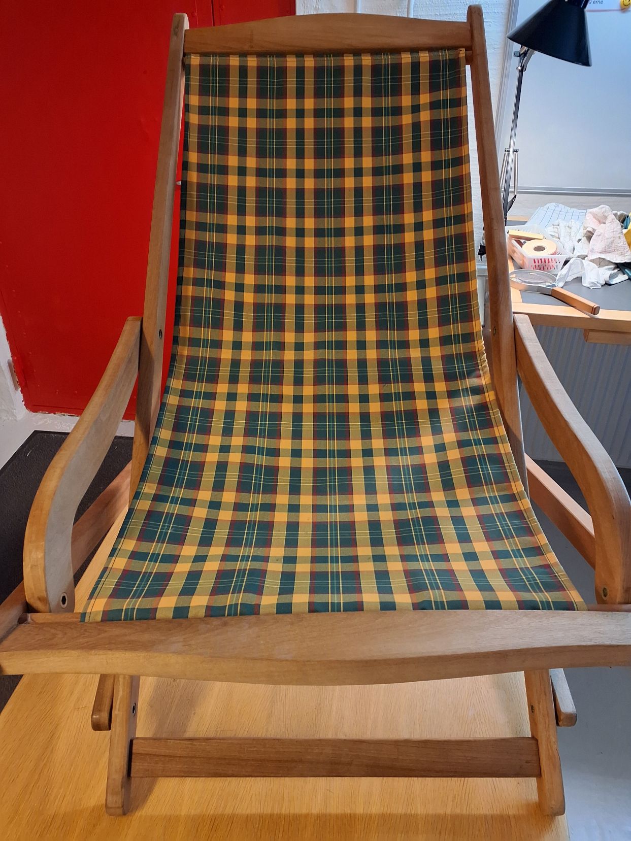 Vintage teak dæksstol