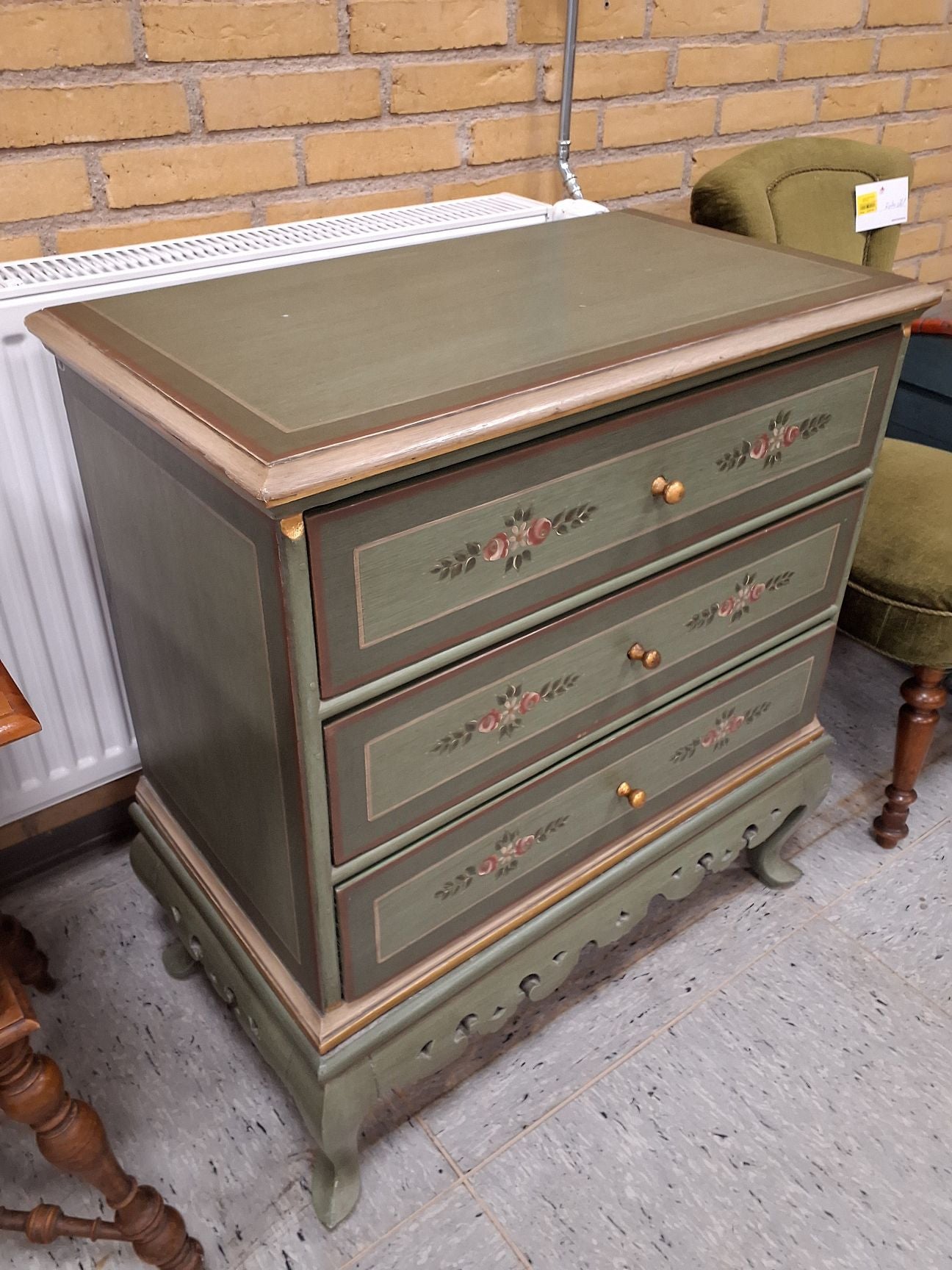 Vintage kommøde lille grøn