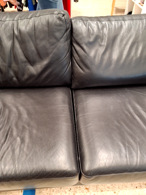 Lædersofa sort