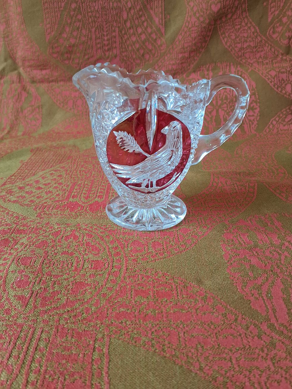 Hofbauer-krystal. Red Bird Cristal selection. Lille flødekande i Bayersk krystal