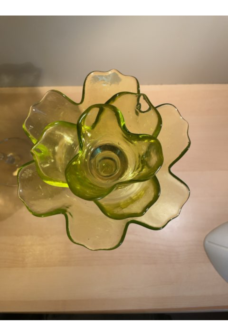 Tjekkisk Glasblomst lysestage