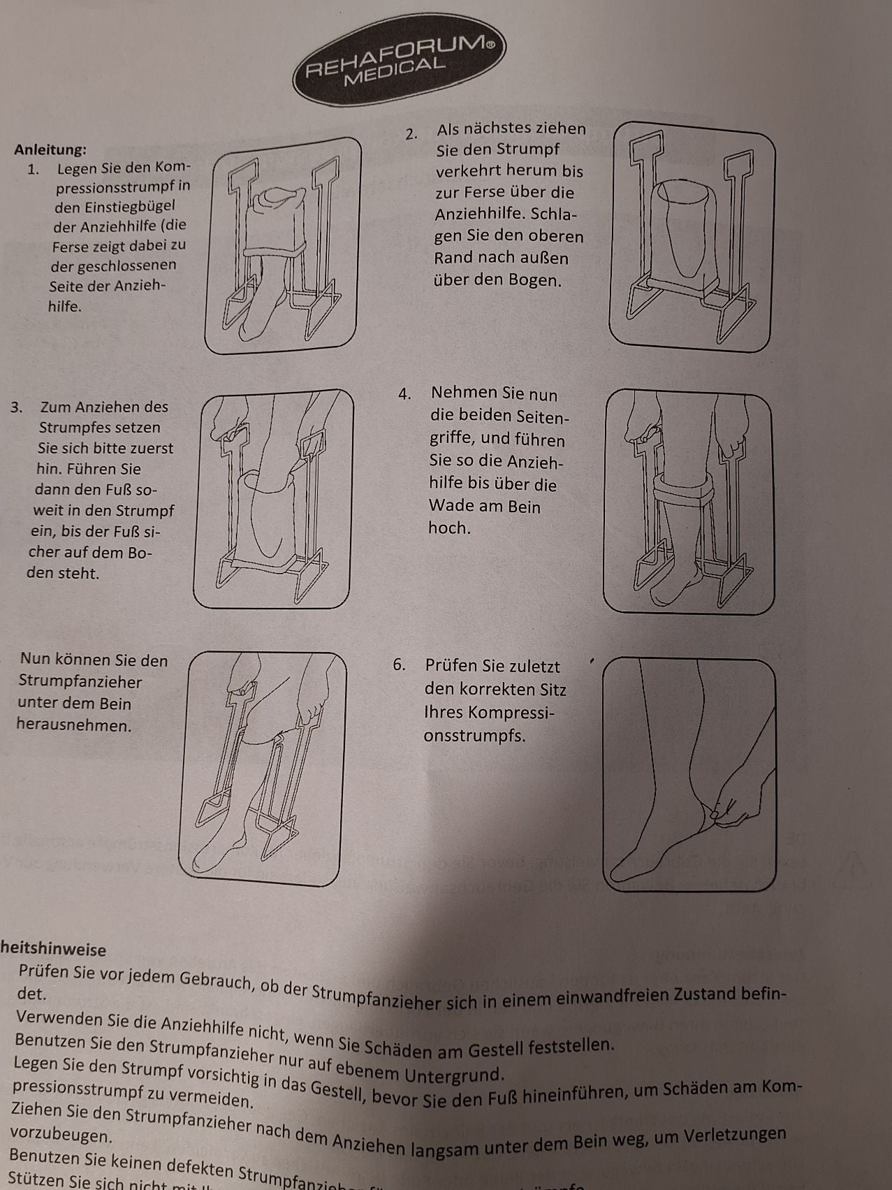 Strømpe-påtager med soft greb