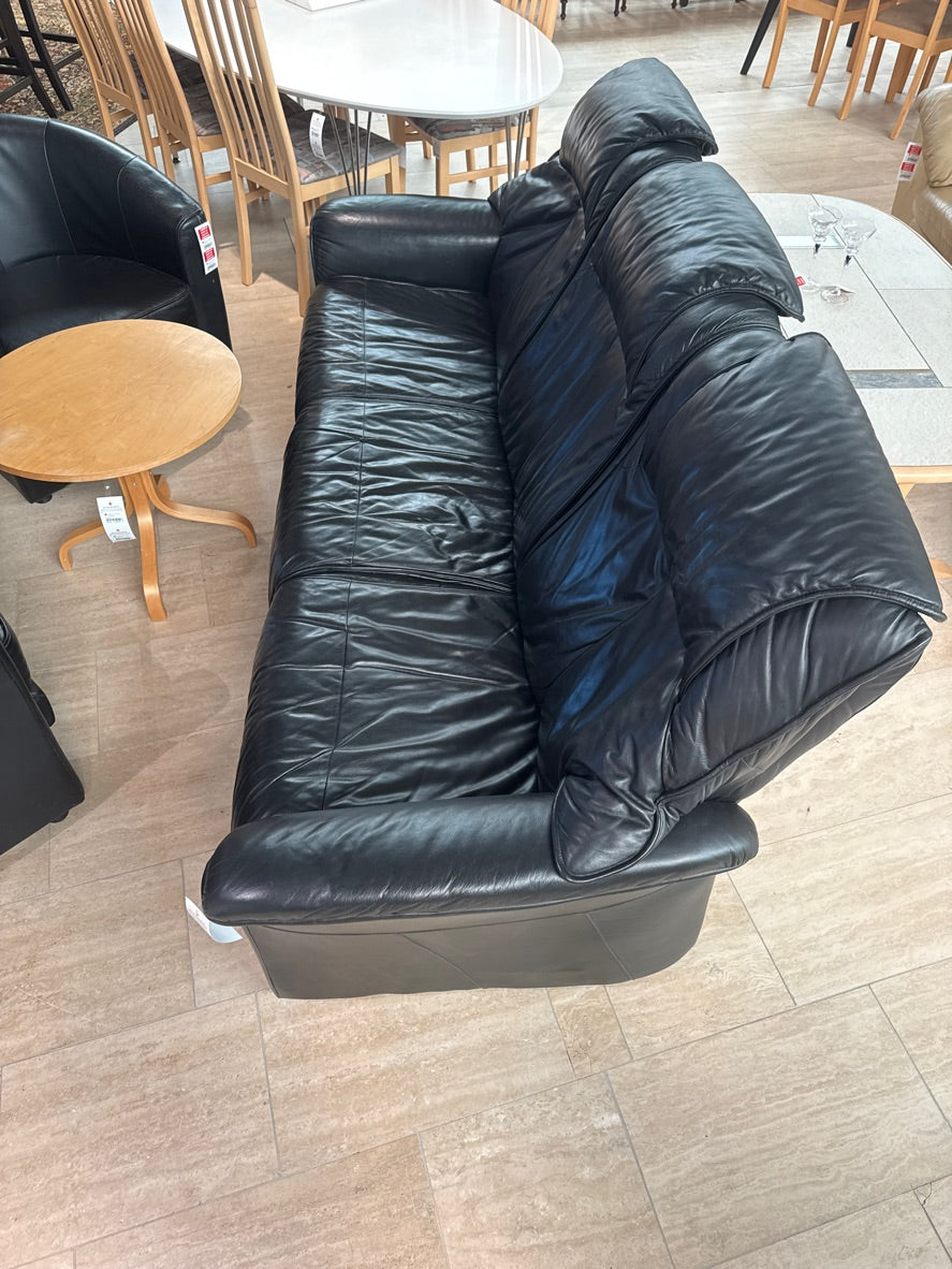 Lædersofa sort