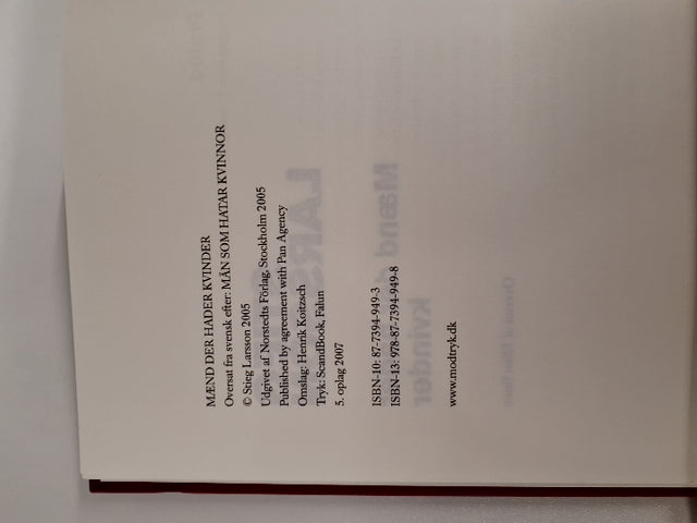 Stieg Larsson, Mænd der hader kvinder