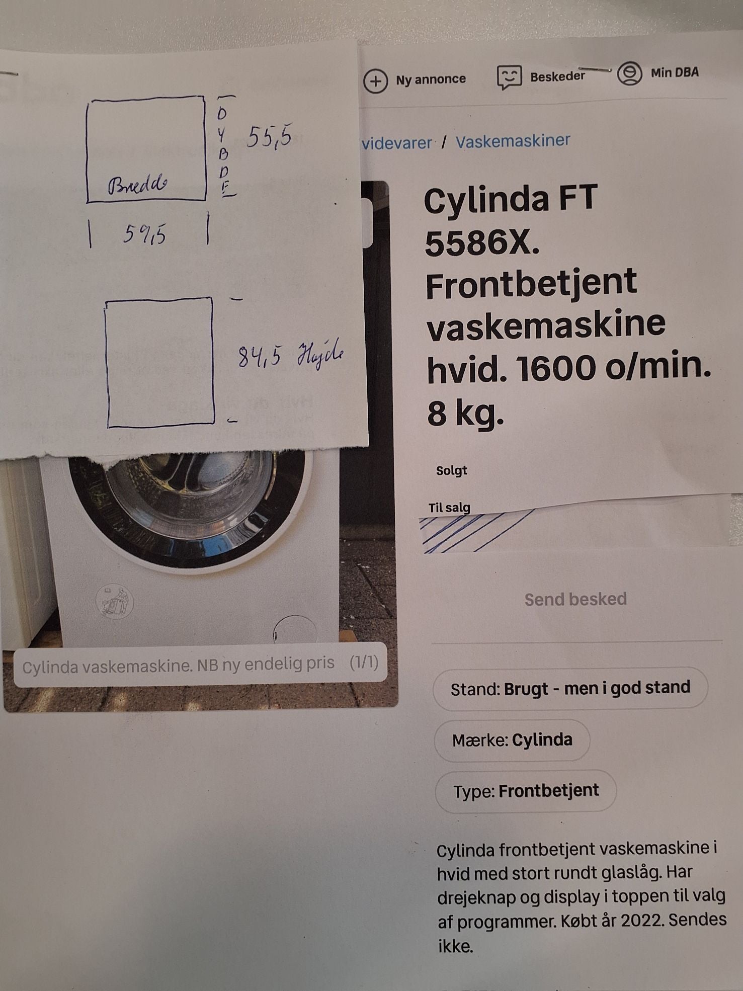 Vaskemaskine mærke Cylinda FT