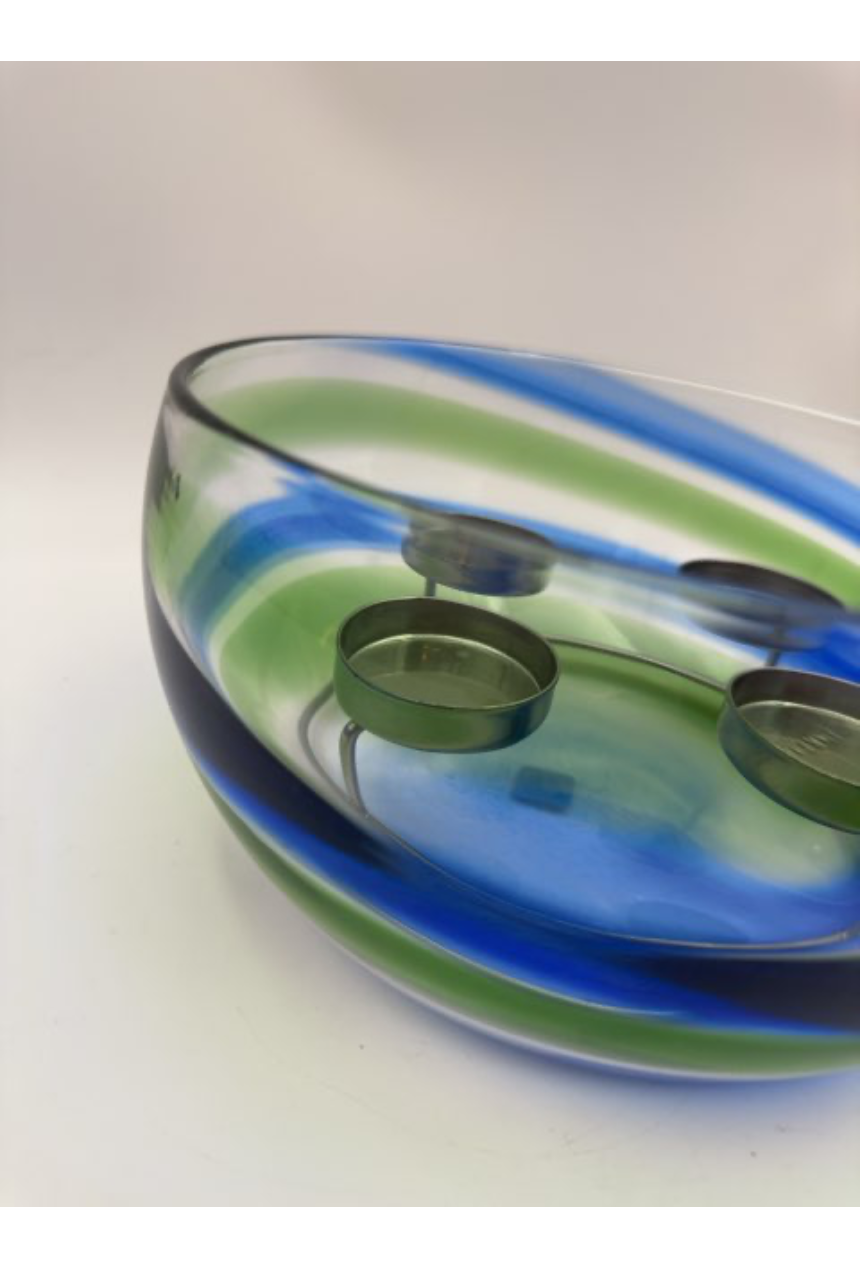 Spring art glass multi-tealight holder
