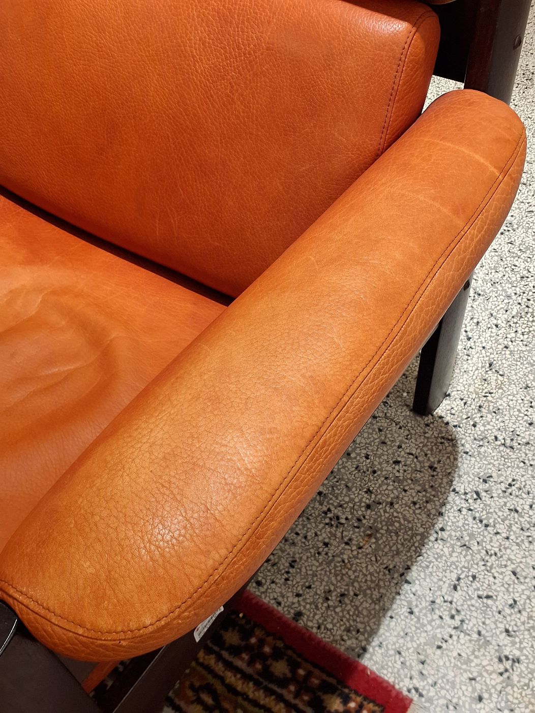 (4090) 3 pers. Lædersofa