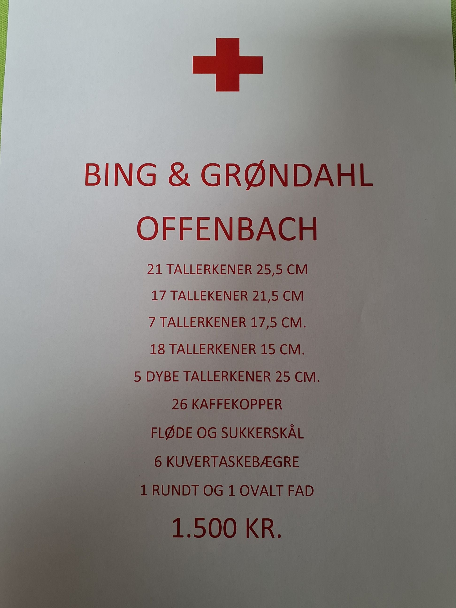 Bing & Grøndahl, Offenbach, mange dele