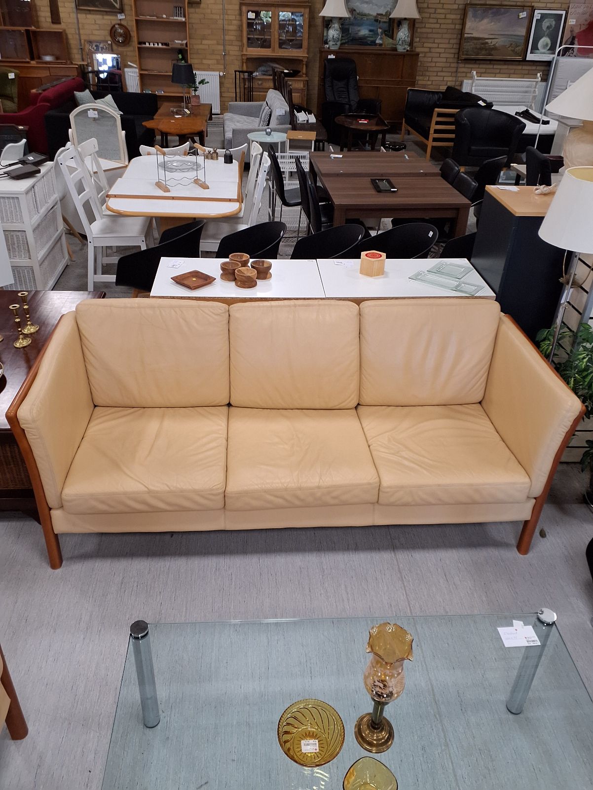Beige 3 pers sofa
