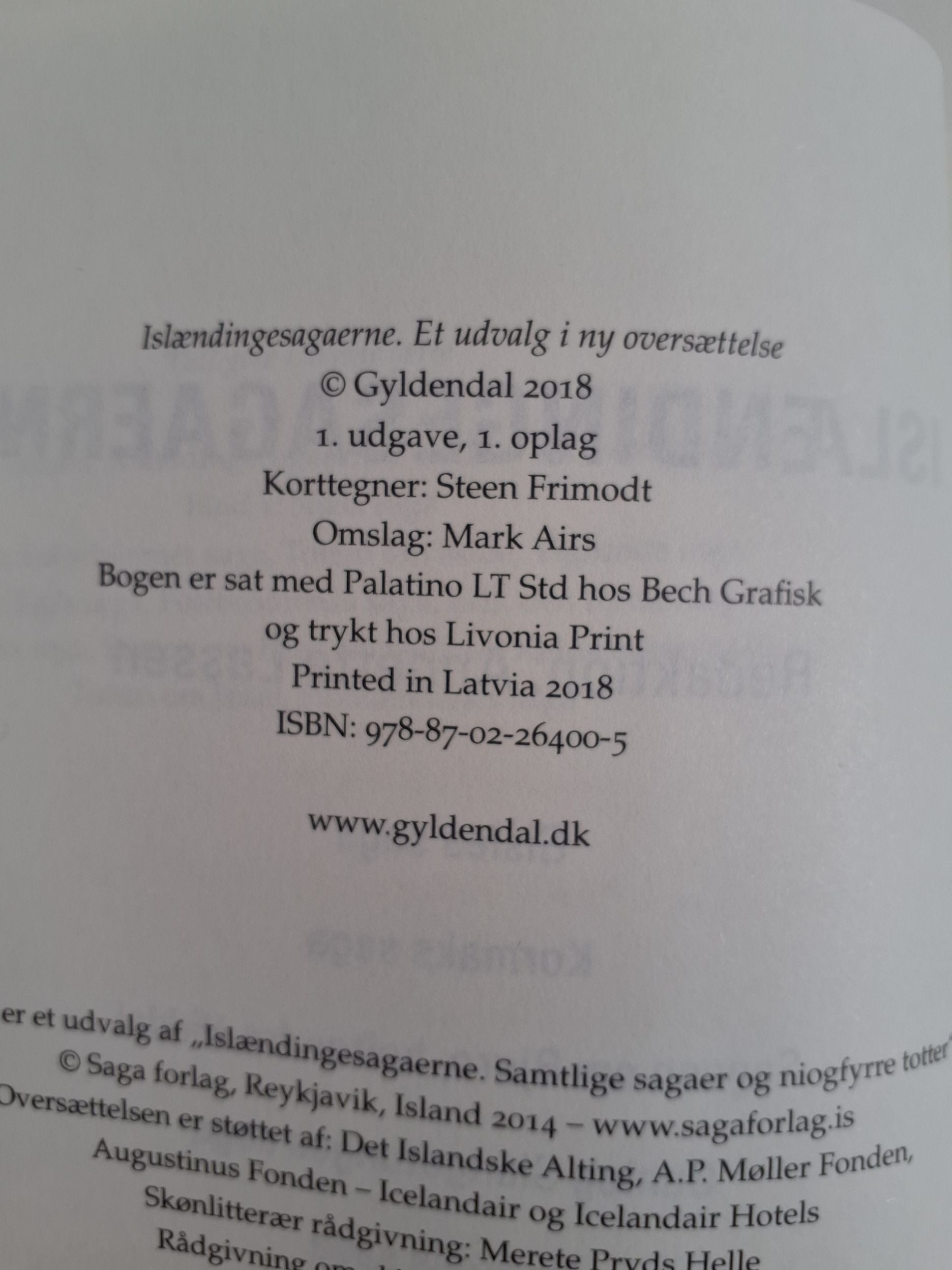 Islændingesagaerne: Gisles, Kormaks, Bjørn, Gunløg, Halfred
