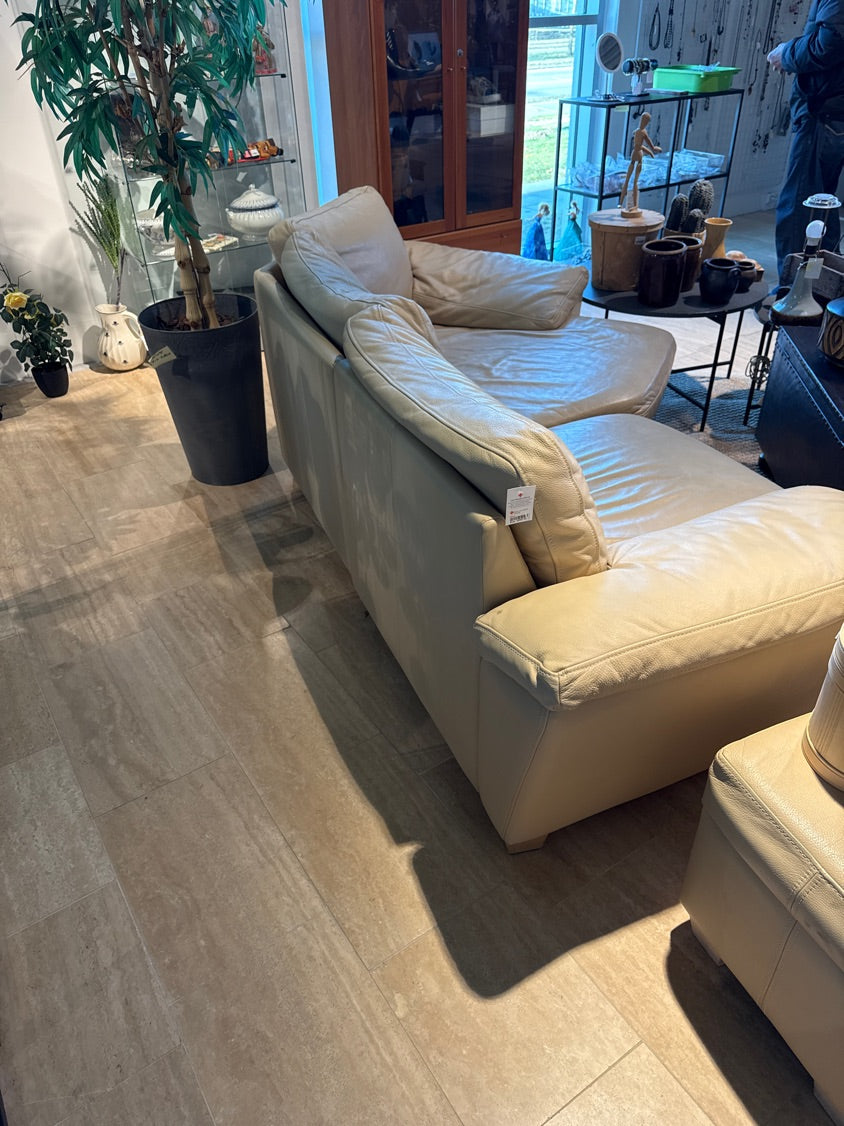 Læder sofa med buf