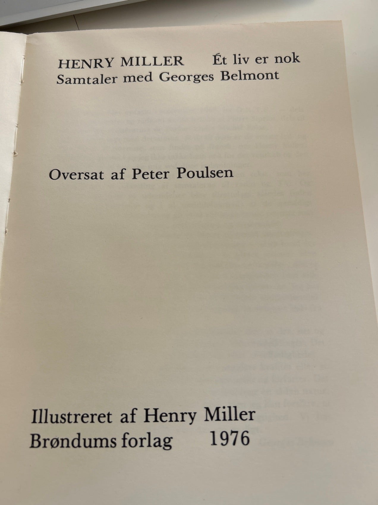 Et liv er nok. Samtaler med Georges Belmont