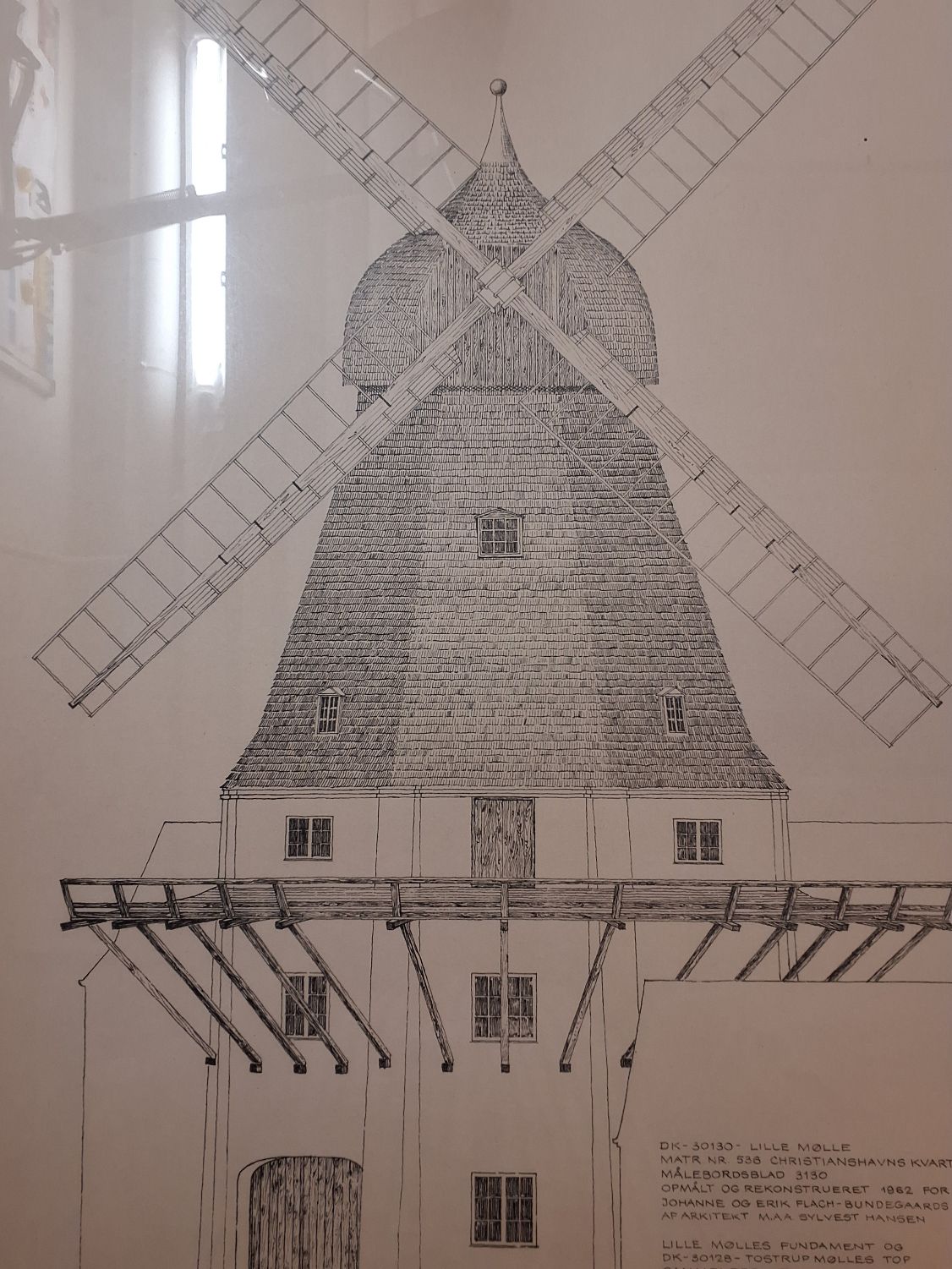 Tegning Lille mølle Christianshavn
