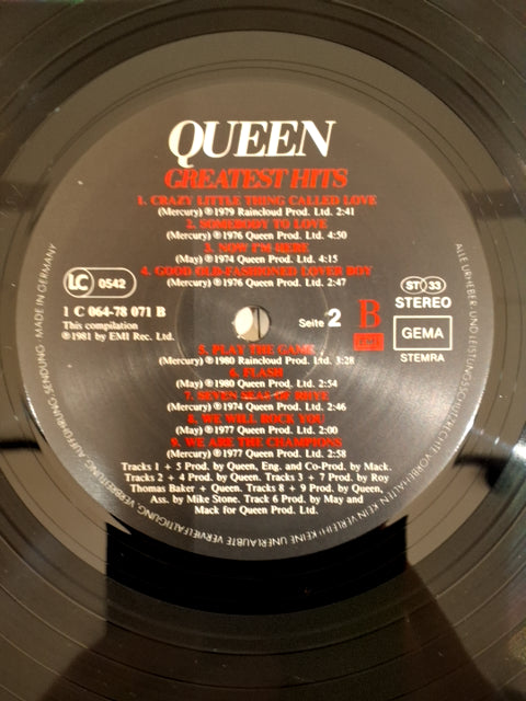 LP. Queen Greatest hits featuren David Bowie