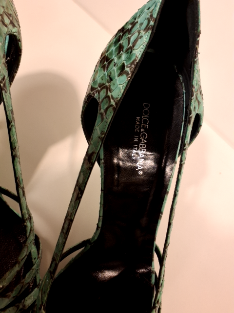Dolce & Gabbana Sko Grøn slange mønstre