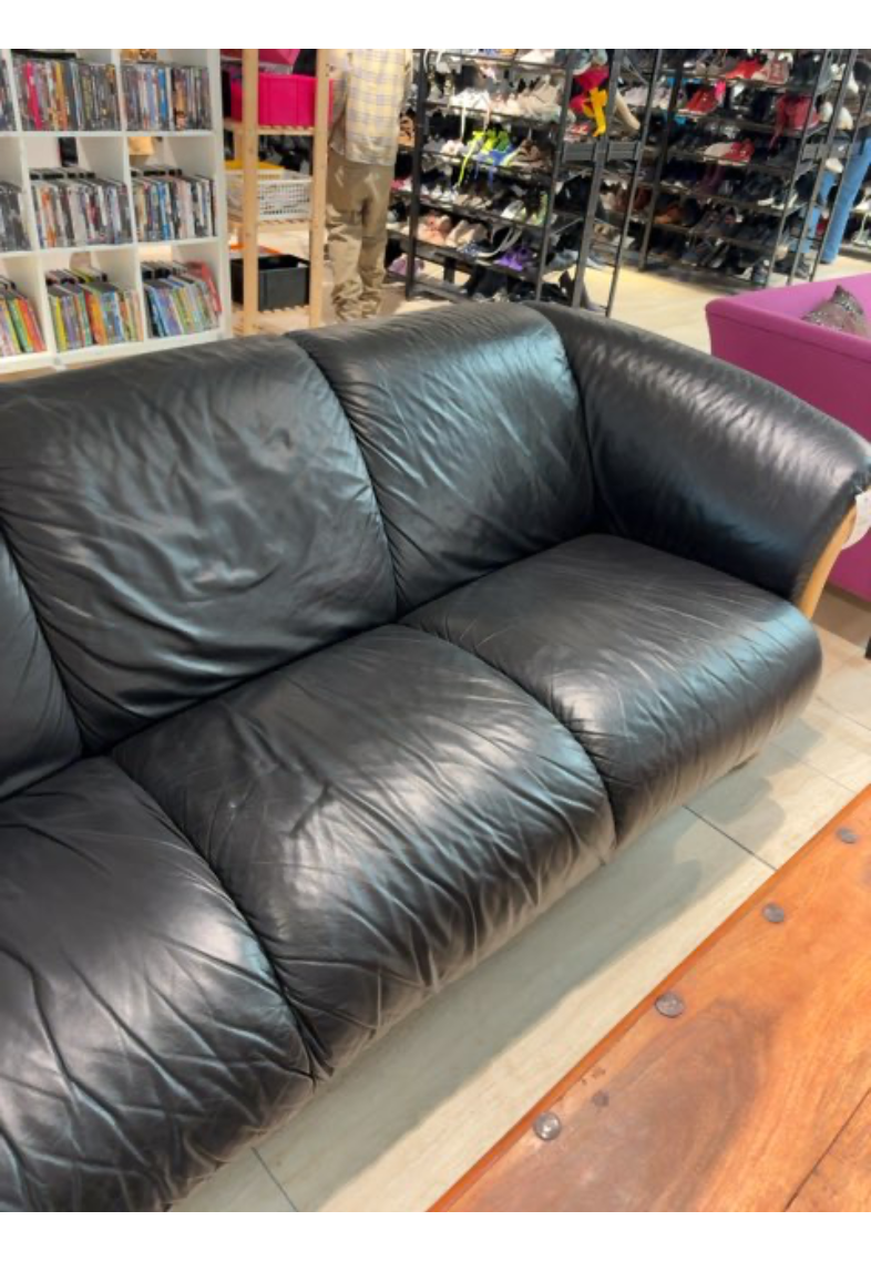 Sort læder sofa