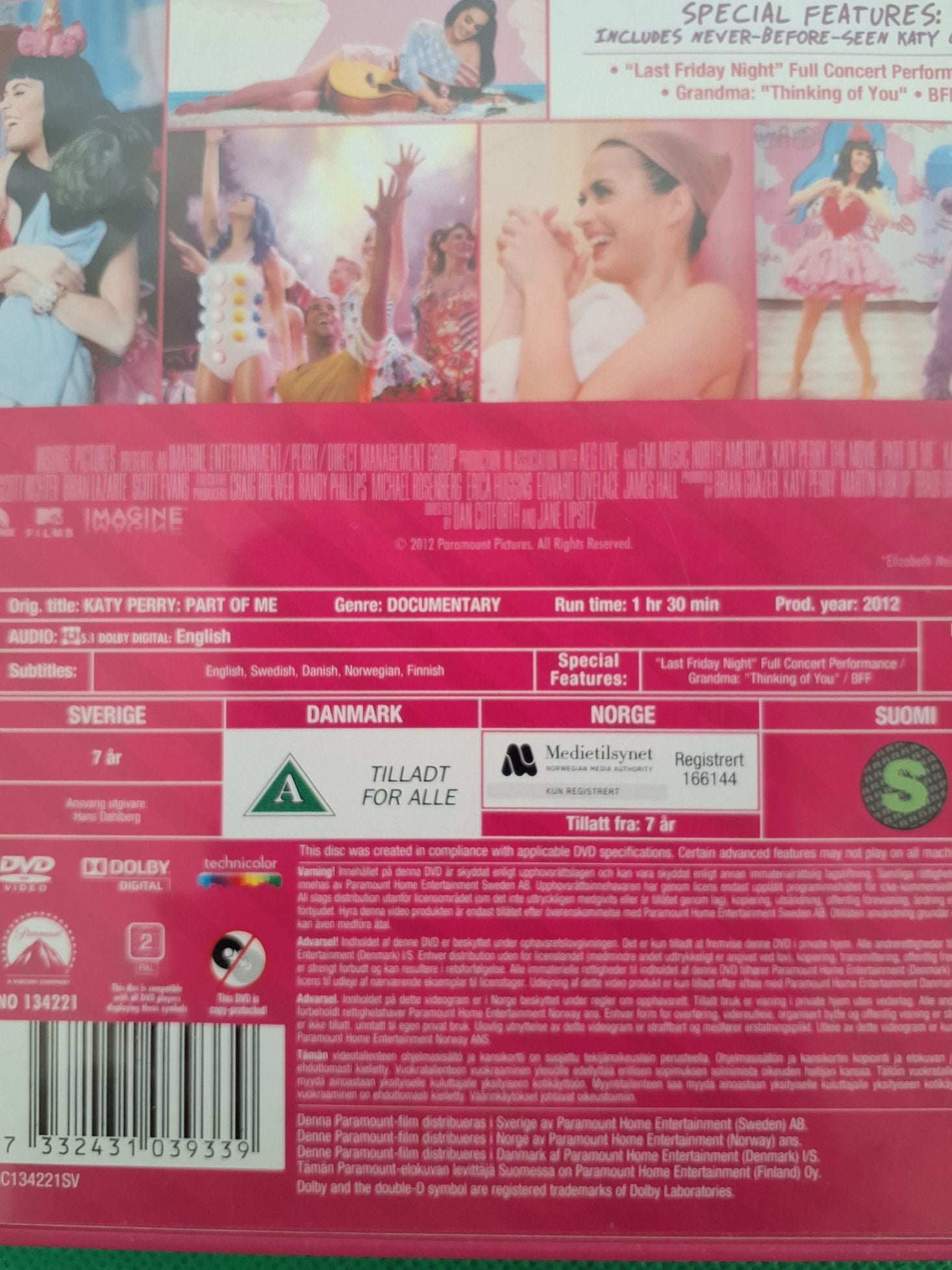 DVD Katy Perry The movie: Part of me