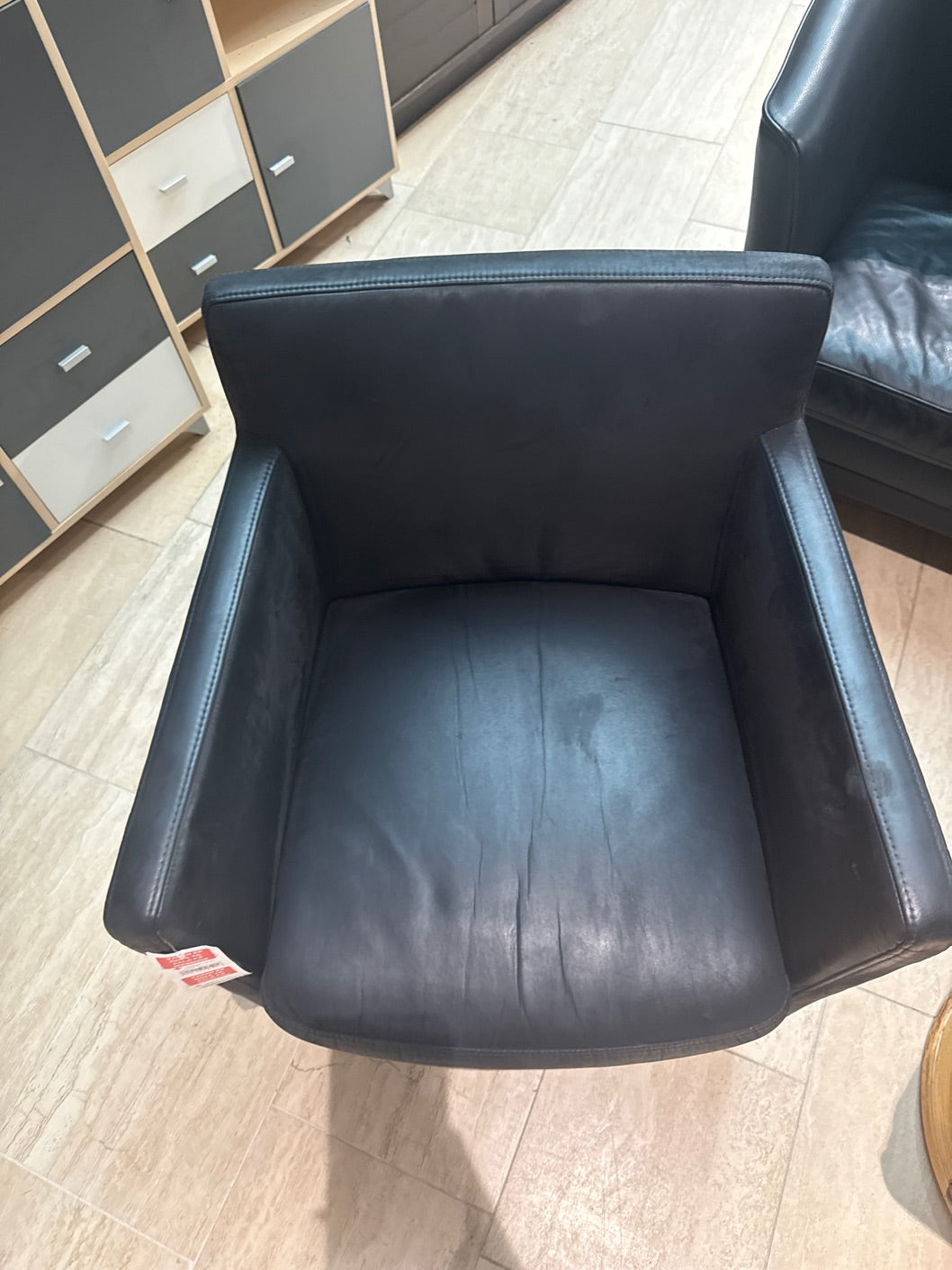 Læderstol sort "designer"