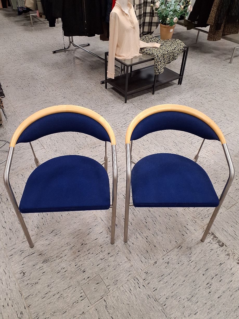 2 stk blå Hansen & Sørensen Chairman stole
